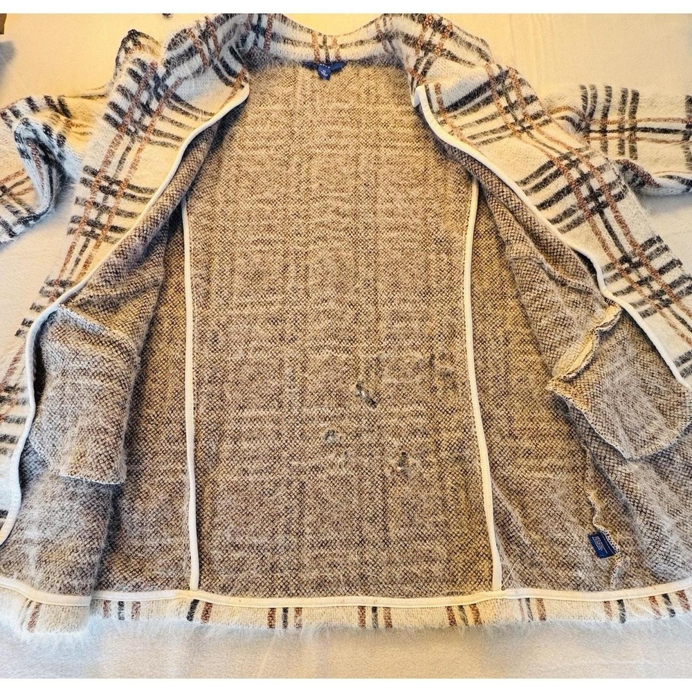 Apt9 Open Front Cardigan Sweater in Blended Black White Gold Metallic ShimmerXL - Picture 5 of 8